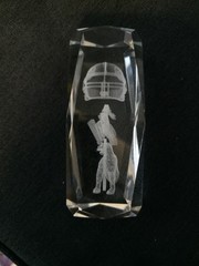 Jacksonville Jaguars 3D Clear Glass Etched Helmet Crystal Frosted Cube Box 🔥