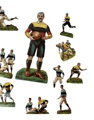 Lot of 23 Antique 1890’s Victorian Rugby Football Diecut Scrapbook Album Scraps