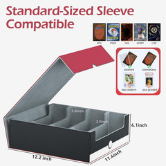 4-Row【3200+】 Trading Card Storage Box, Card Organizer Holder with 24 Dividers, C