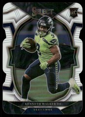 2022 Panini Select #2 Kenneth Walker III White Prizm Die Cut #/99