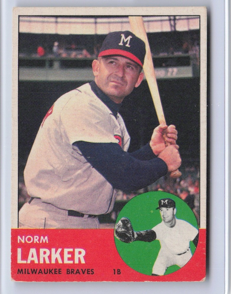 1963 Topps Norm Larker #536 Hi# – Braves – VgEx – M3286