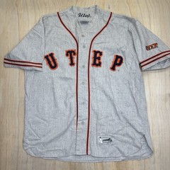 USED 2XL UTEP Miners #7 Colosseum Athletics Gray Wool Blend Short Sleeve Jersey