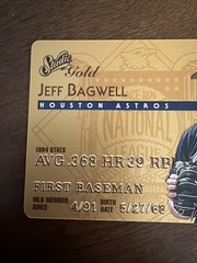 1995 Studio Gold Credit Card Baseball #2 Jeff Bagwell – Houston Astros