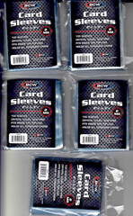 BCW CARD SOFT SLEVES 5 PACKS OF 100 FOR STANDARD SIZE CARDS = 500 WITH TRACKING
