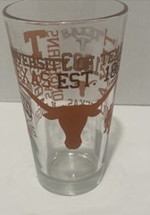 University of Texas Longhorns Hook ‘Em Horns Beer Pint Glass Mug Logo’s 6in