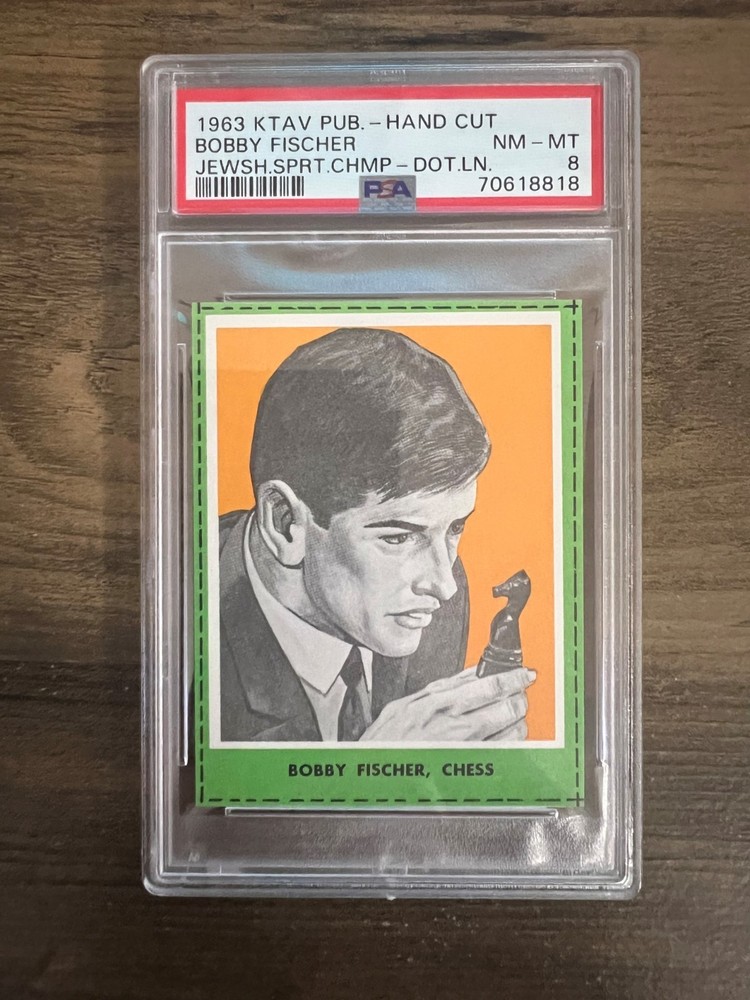1963 KTAV BOBBY FISCHER RC Rookie Jewish Sports Champions Chess PSA 8
