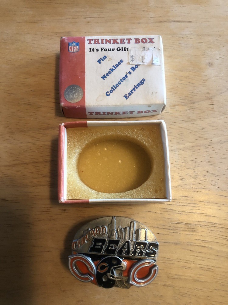 Chicago Bears Trinket Box (Jewelry – 4 Items In One)