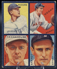 1935 Goudey 4-in-1 #7E Moore Hogan Frankhouse Brandt Braves G/VG