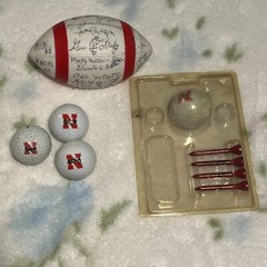 Lot Of University Of Nebraska Sports Items Football & Golf Vintage Unknown Names