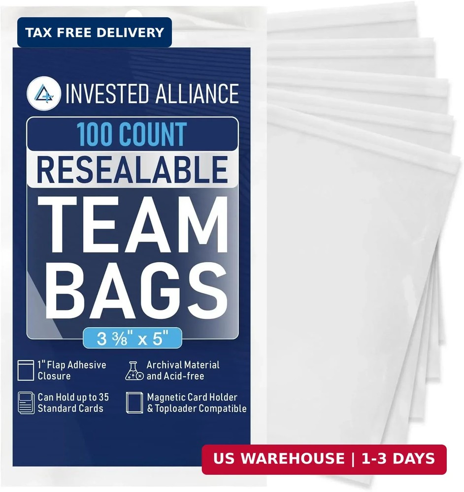Invested Alliance Resealable Set Team Bags for Trading Cards | Ultra, TCG, Baseb