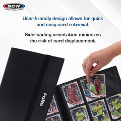 Basics Folio 9-Pocket Card Album – Black | Archival Safe, Side-Loading Binder |