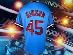 BOB GIBSON AUTOGRAPHED CUSTOM ST. LOUIS CARDINALS BLUE JERSEY JSA AUTHENTICATED