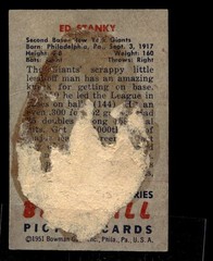 1951 Bowman Eddie Stanky #13 New York Giants Low Grade Filler VC782