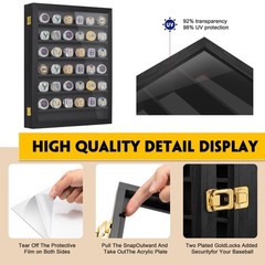 Championship Ring Display Case, 36 Ring Posts Sports Ring Display Case Wooden…