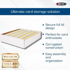 25 BCW 5000 Count Card Boxes Trading Card Storage Box Full Lid Super Monster