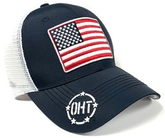 New England Patriots NFL OHT Vintage USA Flag Hat Cap White Mesh Men’s Snapback