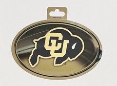 Colorado Buffaloes Metallic Oval Decal Sticker Full Color 3×5 Inches