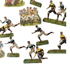Lot of 23 Antique 1890’s Victorian Rugby Football Diecut Scrapbook Album Scraps