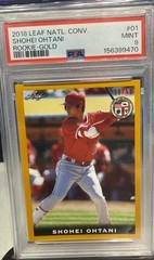 Leaf The National Rookies 2018 Shohei Ohtani #01 Gold Rookie /50 Angels PSA 9