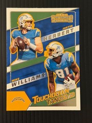 JUSTIN HERBERT MIKE WILLIAMS 2022 PANINI CONTENDERS TOUCHDOWN TANDEMS TDT-LAC