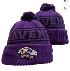 Baltimore Ravens Winter Knit Hat – Thermal Fleece Lined Pom Beanie
