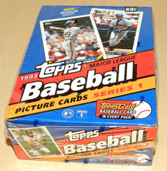1993 TOPPS BASEBALL WAX BOX NEW SEALED & CELLO’D SERIES 1 THE JETER RC BOX