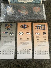 NFL Super Bowl Pins W/ Display And Game Day Inspired-Tickets The Bradford Exchan