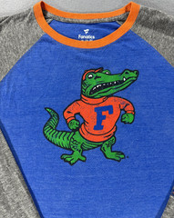 Fanatics Light Weight Long Sleeve Shirt Florida Gators Blue and Gray With Gator.