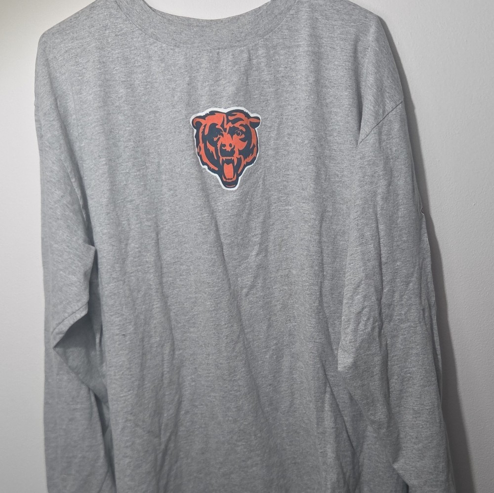 NFL Chicago Bears Long Sleeve Shirt XL Gray Orange Navy
