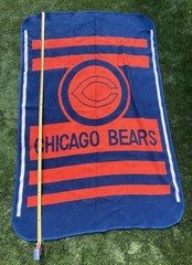 San Marcos Vintage Chicago Bears Football Blue And Orange Blanket ~50”x78” Throw