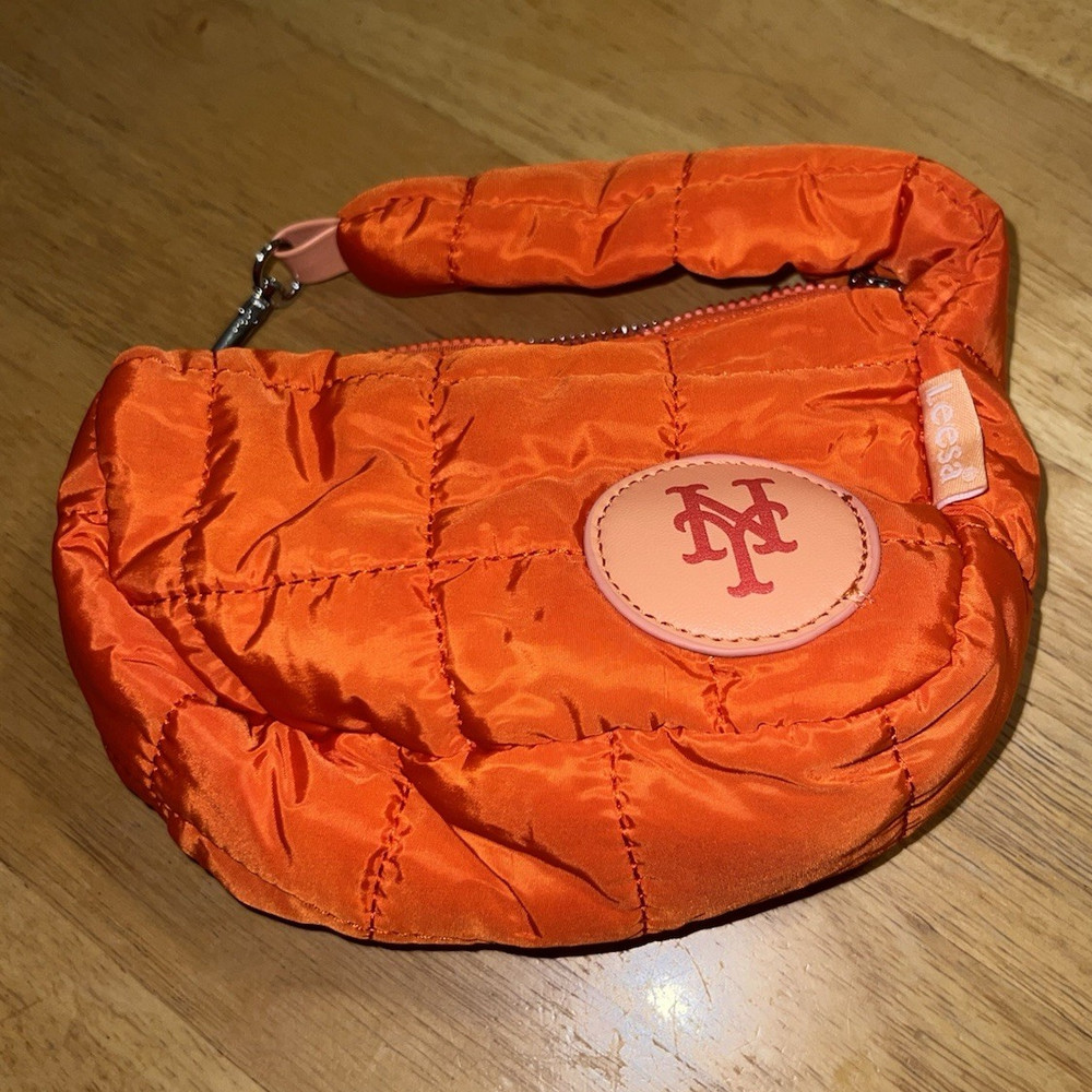 New York Mets MLB Baseball Orange Quilted Zip Wristlet Purse from Citi Field