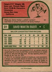 1975 O-Pee-Chee #31 Dave Rader