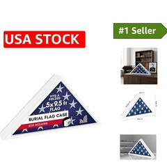 Sleek Triangular Flag Case in White for 5×9.5′ Burial Flags – Timeless Elegance