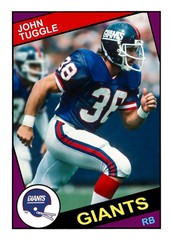 THROBACK custom Football Card Duo 1984 New York Giants Tuggle Mistler 1983 Team