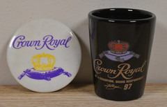 Vtg 2005 NASCAR Crown Royal Black Shot Glass #97 Kurt Busch Rebel RARE
