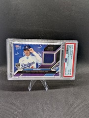 2024 Topps Now Roki Sasaki OS16A Purple Relic /25 PSA 8 Dodgers Event-Worn Hat