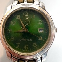 2001 Masters Tournament Watch Green Dial Two Tone Band Augusta Golf