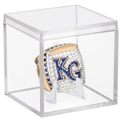 Clear Acrylic Championship Ring Display Case, Memorabilia Stand Cube Holder D…