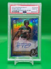 2022 Bowman Draft Henry Bolte Chrome Auto Blue Refractor 1st #/150 PSA 10