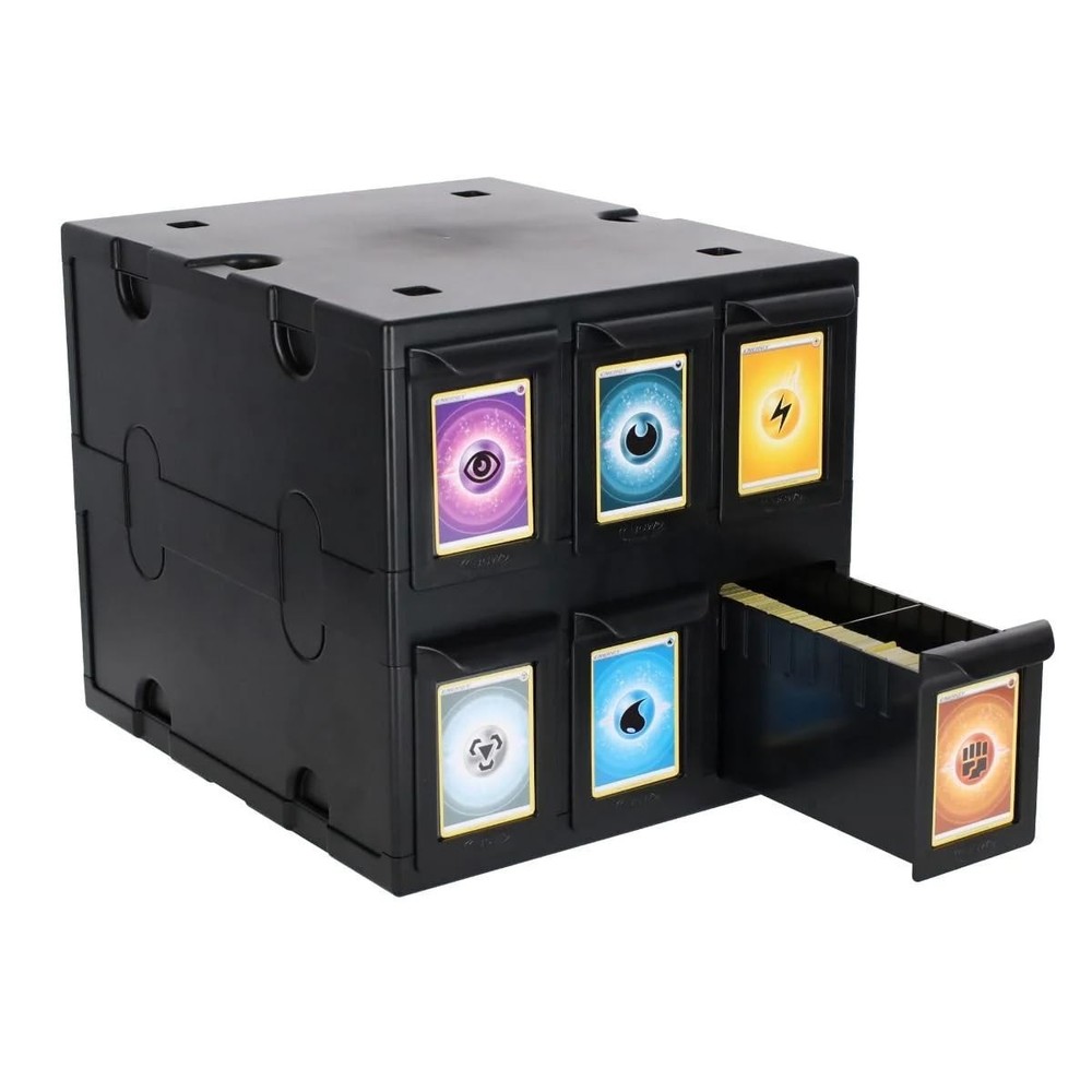 BCW 6 Drawer Card Catalog Black | Stackable Trading Card Organizer Box | Hol…
