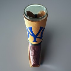 Vintage Yankees Shot Glass Souvenir Snake Skin Boot MLB Baseball Double Sized