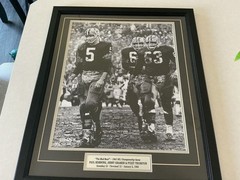 1965 Mud Bowl PAUL HORNUNG JERRY KRAMER FUZZY THURSTON Signed Framed COA 28×24