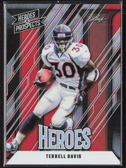 2024 Leaf Heroes & Prospects #227 Terrell Davis Red #/25 Denver Broncos (FB)