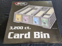 BCW CARD BIN 3200 CT 4 ROW COLLECTIBLE CARD BIN HOLDS TOP LOADERS MAGNETICS CIB