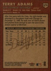 2000 Fleer Tradition Update #74 Terry Adams – BB