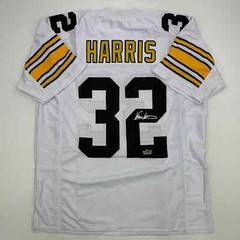 Facsimile Autographed Franco Harris Pittsburgh White Reprint Jersey Size Mens XL