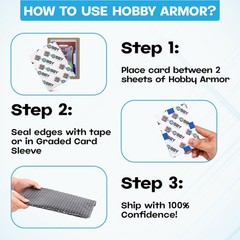 200 Pack Trading Card Shipping Protector by Hobby Armor, 3.5″ x 4.5″ with Rou…