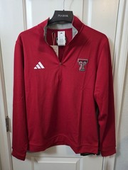 RARE Adidas Texas Tech Red Raiders Coaches Pullover Golf 1/4 Zip Red Men’s M