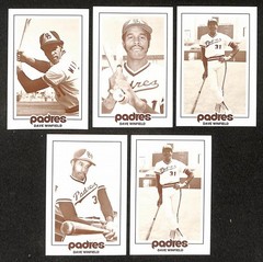 Lot of (5) 1977 Dave Winfield Schedule Cards San Diego Padres 210898