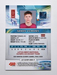 2026 GudCards Olympics Team Latvia #17 Sandis Vilmanis